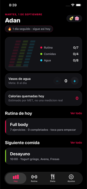 Today screen